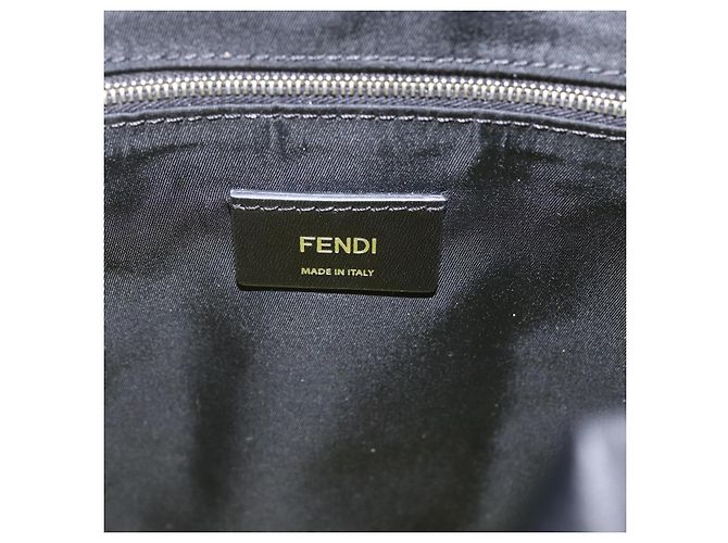 FENDI Zucca Canvas Schultertasche aus Nylon in Weiß Silber authentisch am10182V - Ansicht 20