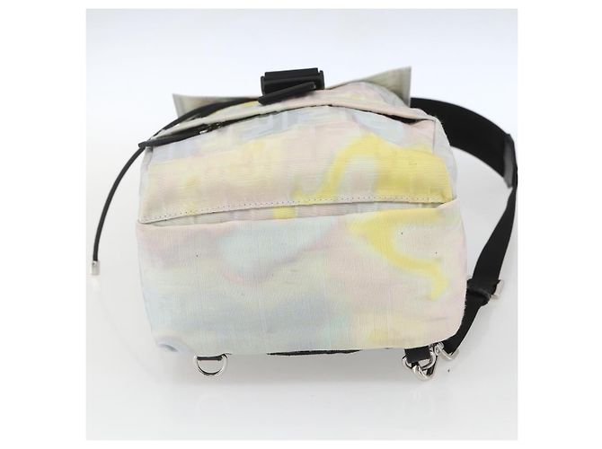 FENDI Zucca Canvas Schultertasche aus Nylon in Weiß Silber authentisch am10182V - Ansicht 5