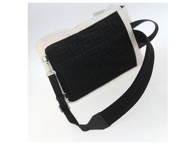 FENDI Zucca Canvas Schultertasche aus Nylon in Weiß Silber authentisch am10182V - Ansicht 9