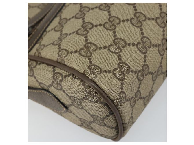 Borsa Gucci GG Supreme Web Sherry Line in PVC beige e oro 24 02 005 Auth ka1276 - vista 14