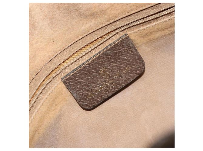 Borsa Gucci GG Supreme Web Sherry Line in PVC beige e oro 24 02 005 Auth ka1276 - vista 19