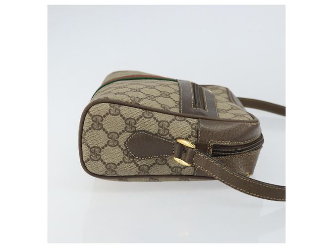 Borsa Gucci GG Supreme Web Sherry Line in PVC beige e oro 24 02 005 Auth ka1276 - vista 3