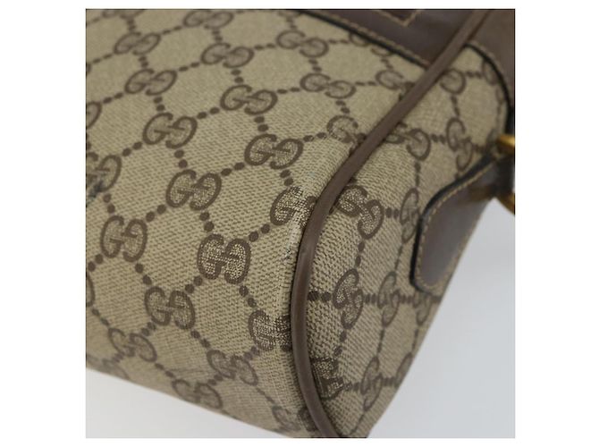 Borsa Gucci GG Supreme Web Sherry Line in PVC beige e oro 24 02 005 Auth ka1276 - vista 9