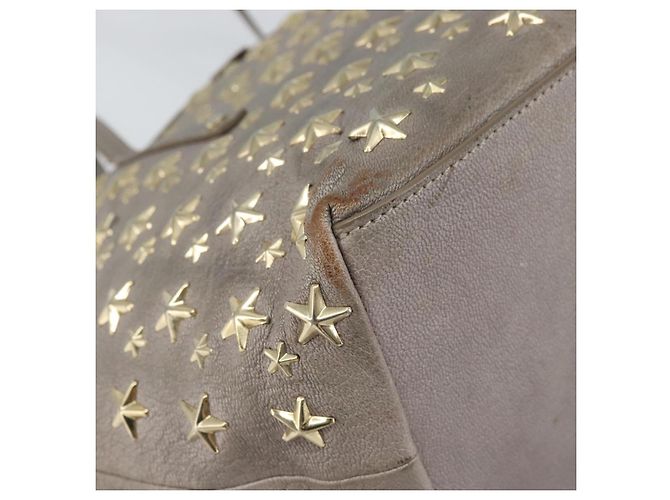 Jimmy Choo Sasha S Tote Bag Leather Silver Gold Auth BA9385 Silvery Golden - view 16