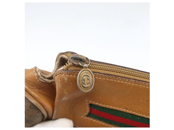 Bolsa Sherry Line em PVC Bege Micro GG Supreme Web da GUCCI 001 58 0918 Auth 148581 Dourado - vista 10