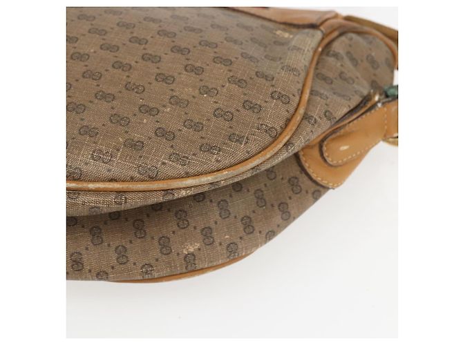 Bolsa Sherry Line em PVC Bege Micro GG Supreme Web da GUCCI 001 58 0918 Auth 148581 Dourado - vista 14