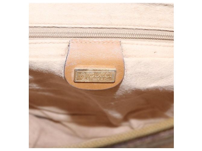 Bolsa Sherry Line em PVC Bege Micro GG Supreme Web da GUCCI 001 58 0918 Auth 148581 Dourado - vista 17