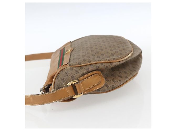 Bolsa Sherry Line em PVC Bege Micro GG Supreme Web da GUCCI 001 58 0918 Auth 148581 Dourado - vista 3