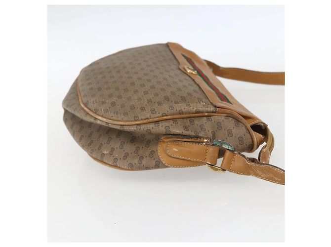 Bolsa Sherry Line em PVC Bege Micro GG Supreme Web da GUCCI 001 58 0918 Auth 148581 Dourado - vista 4