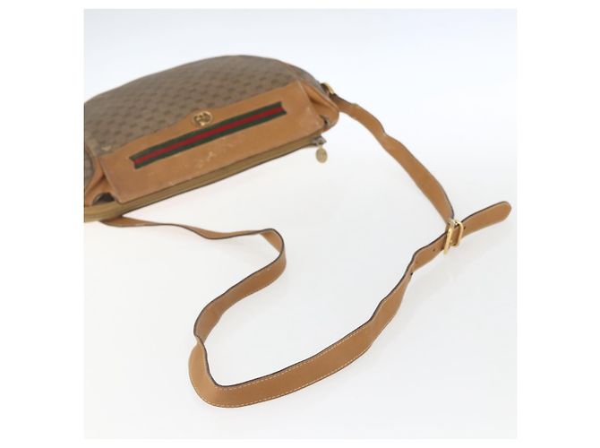 Bolsa Sherry Line em PVC Bege Micro GG Supreme Web da GUCCI 001 58 0918 Auth 148581 Dourado - vista 7