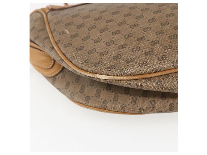 Bolsa Sherry Line em PVC Bege Micro GG Supreme Web da GUCCI 001 58 0918 Auth 148581 Dourado - vista 9