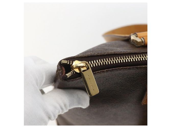 Céline Borsa tote in tela Macadam CELINE in pelle PVC marrone oro Auth ep12590 D'oro - vista 10