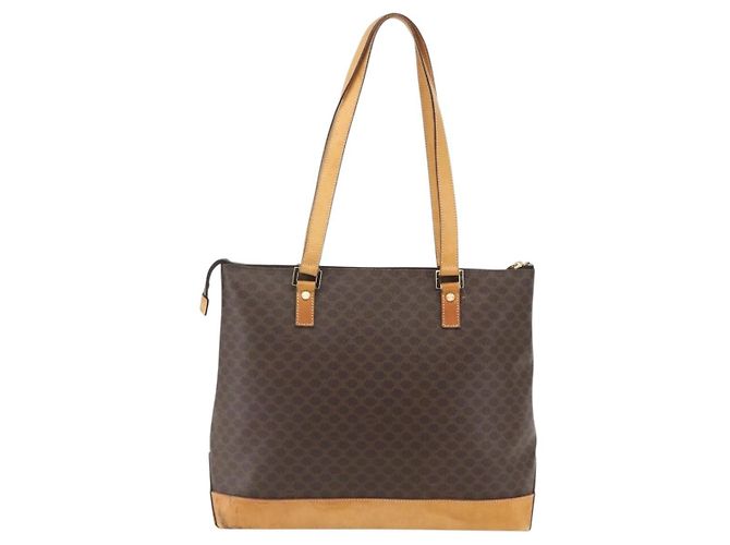 Céline Borsa tote in tela Macadam CELINE in pelle PVC marrone oro Auth ep12590 D'oro - vista 13