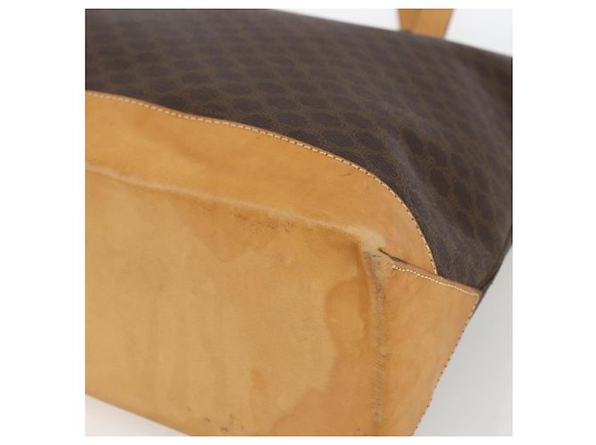 Céline Borsa tote in tela Macadam CELINE in pelle PVC marrone oro Auth ep12590 D'oro - vista 14