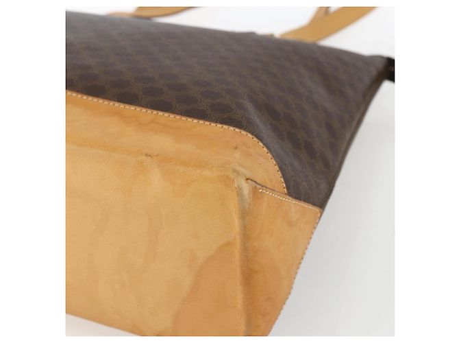 Céline Borsa tote in tela Macadam CELINE in pelle PVC marrone oro Auth ep12590 D'oro - vista 15