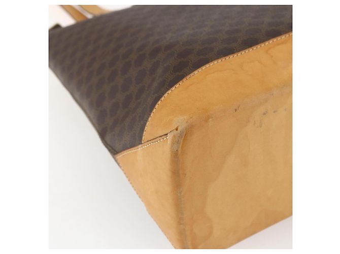 Céline Borsa tote in tela Macadam CELINE in pelle PVC marrone oro Auth ep12590 D'oro - vista 16