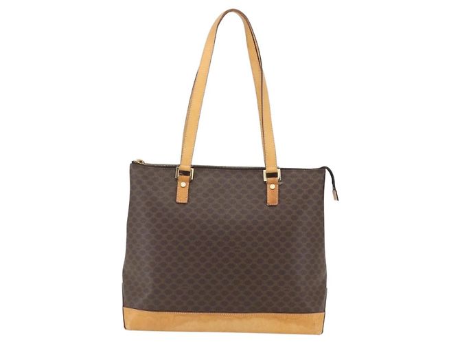 Céline Borsa tote in tela Macadam CELINE in pelle PVC marrone oro Auth ep12590 D'oro - vista 2
