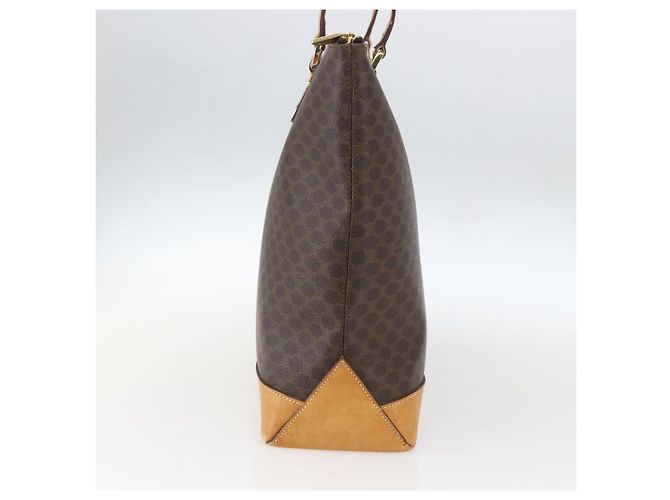 Céline Borsa tote in tela Macadam CELINE in pelle PVC marrone oro Auth ep12590 D'oro - vista 4