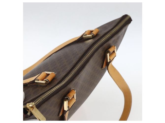 Céline Borsa tote in tela Macadam CELINE in pelle PVC marrone oro Auth ep12590 D'oro - vista 6