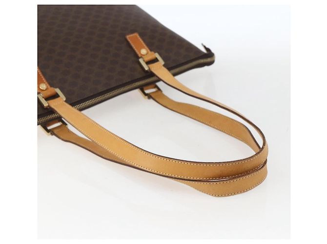 Céline Borsa tote in tela Macadam CELINE in pelle PVC marrone oro Auth ep12590 D'oro - vista 7