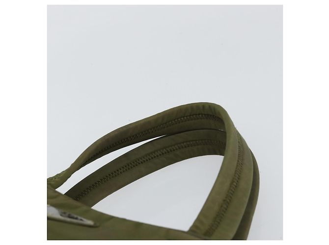 PRADA Borsa a mano in nylon khaki argento autentica 159348 Cachi - vista 14