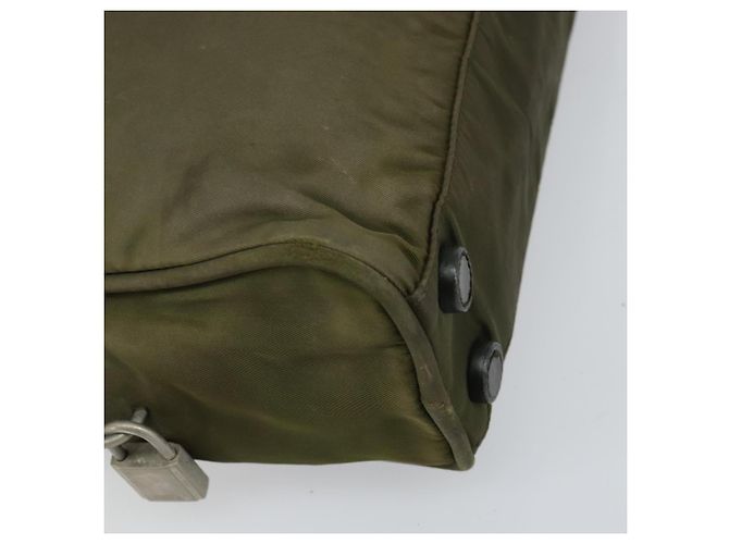 PRADA Borsa a mano in nylon khaki argento autentica 159348 Cachi - vista 15