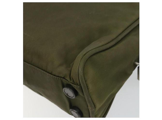 PRADA Borsa a mano in nylon khaki argento autentica 159348 Cachi - vista 16