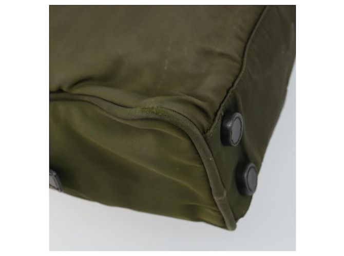 PRADA Borsa a mano in nylon khaki argento autentica 159348 Cachi - vista 17