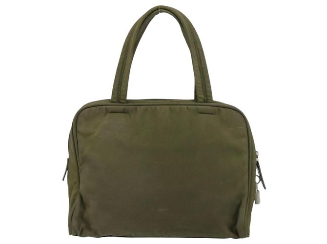 PRADA Borsa a mano in nylon khaki argento autentica 159348 Cachi - vista 2