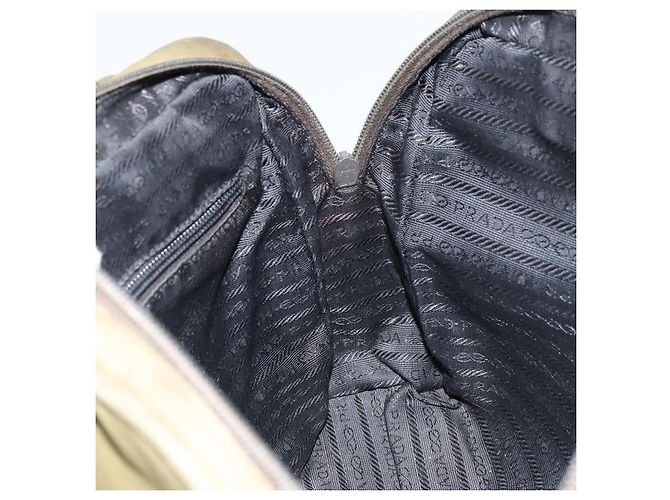PRADA Borsa a mano in nylon khaki argento autentica 159348 Cachi - vista 21