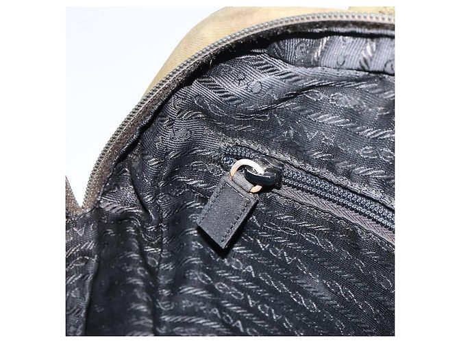 PRADA Borsa a mano in nylon khaki argento autentica 159348 Cachi - vista 23
