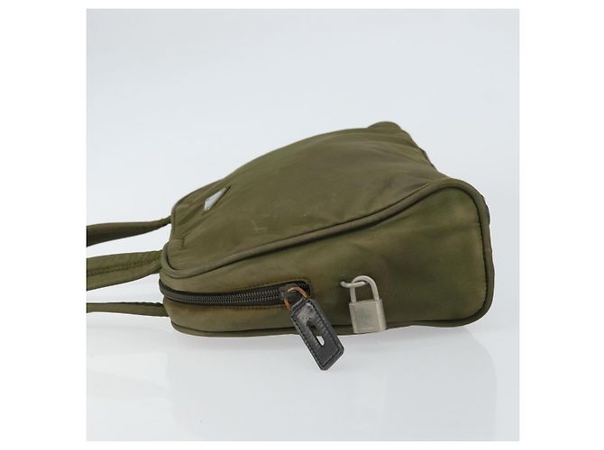 PRADA Borsa a mano in nylon khaki argento autentica 159348 Cachi - vista 4