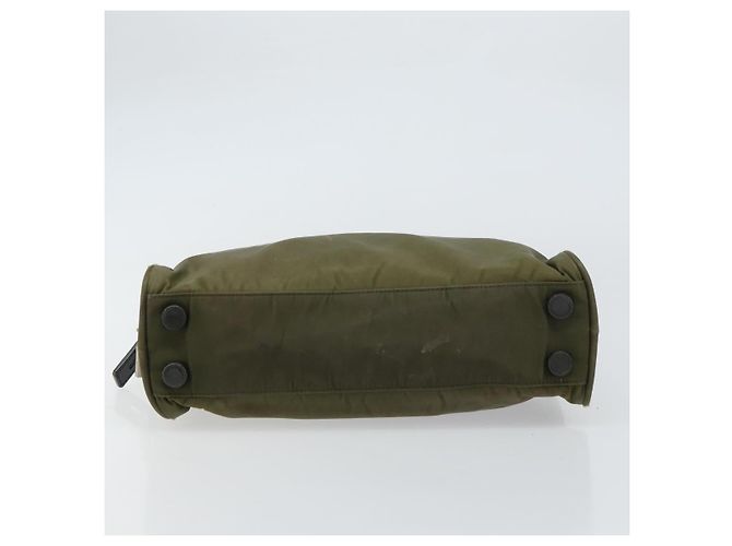 PRADA Borsa a mano in nylon khaki argento autentica 159348 Cachi - vista 5