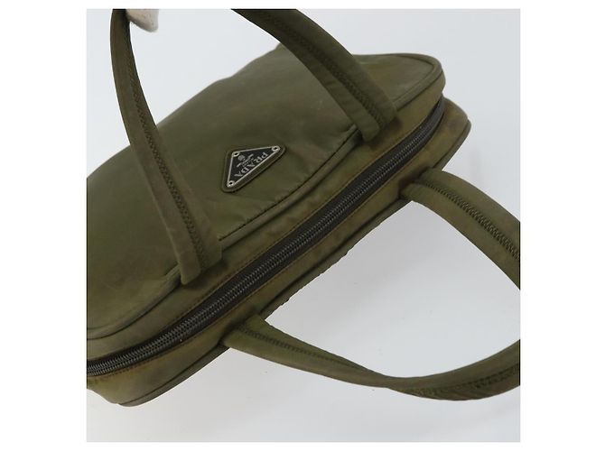 PRADA Borsa a mano in nylon khaki argento autentica 159348 Cachi - vista 6