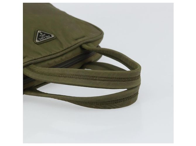 PRADA Borsa a mano in nylon khaki argento autentica 159348 Cachi - vista 7
