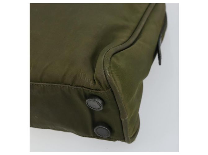 PRADA Borsa a mano in nylon khaki argento autentica 159348 Cachi - vista 8