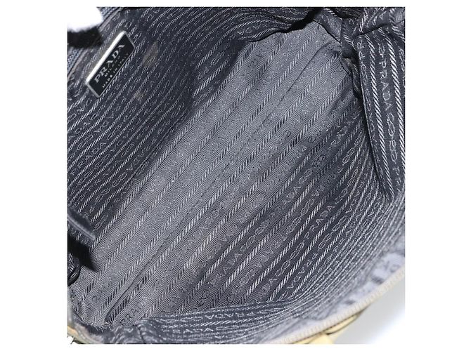 PRADA Borsa a mano in nylon khaki argento autentica 159348 Cachi - vista 9
