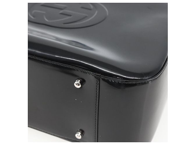 Bolsa de Mão GUCCI Esmalte 2 vias Preto Prata 000 1013 0504 Auth ep12477 - vista 10