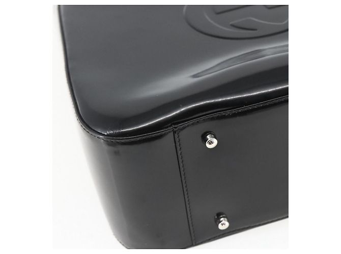 Bolsa de Mão GUCCI Esmalte 2 vias Preto Prata 000 1013 0504 Auth ep12477 - vista 15