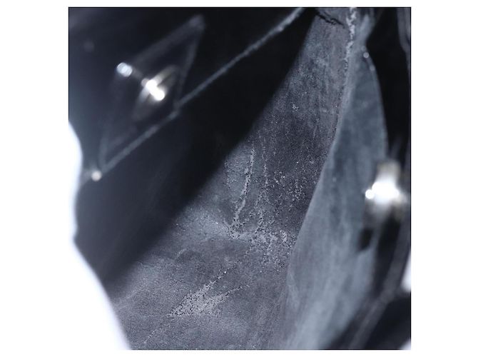 Bolsa de Mão GUCCI Esmalte 2 vias Preto Prata 000 1013 0504 Auth ep12477 - vista 20