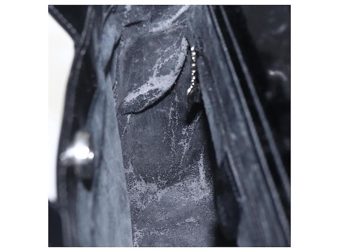 Bolsa de Mão GUCCI Esmalte 2 vias Preto Prata 000 1013 0504 Auth ep12477 - vista 21