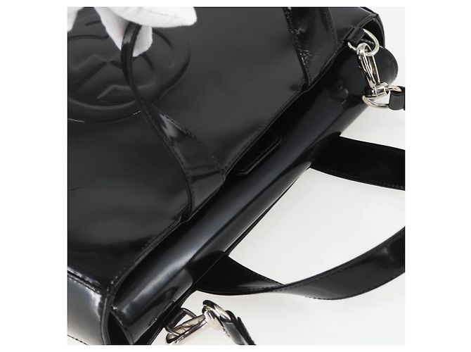Bolsa de Mão GUCCI Esmalte 2 vias Preto Prata 000 1013 0504 Auth ep12477 - vista 6