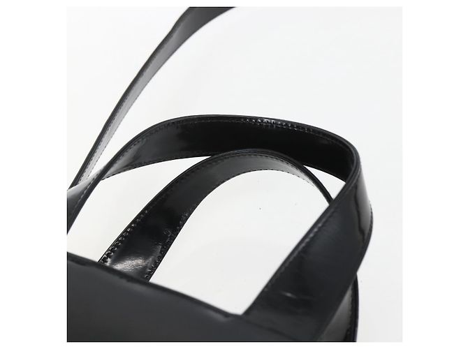 Bolsa de Mão GUCCI Esmalte 2 vias Preto Prata 000 1013 0504 Auth ep12477 - vista 8