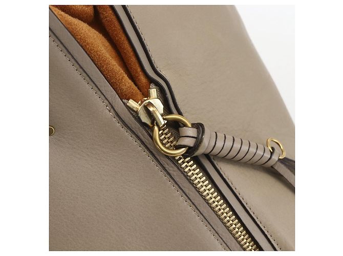 Chloé Borsa Tote in Pelle Beige Oro Auth am10289 D'oro - vista 10