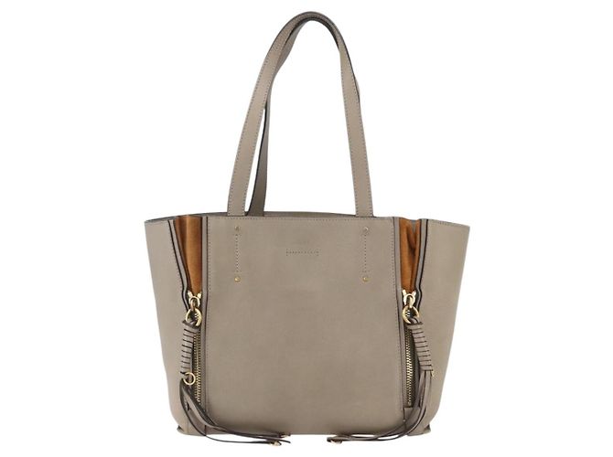 Chloé Borsa Tote in Pelle Beige Oro Auth am10289 D'oro - vista 13