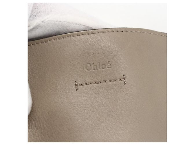 Chloé Borsa Tote in Pelle Beige Oro Auth am10289 D'oro - vista 17
