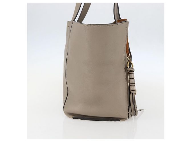 Chloé Borsa Tote in Pelle Beige Oro Auth am10289 D'oro - vista 3