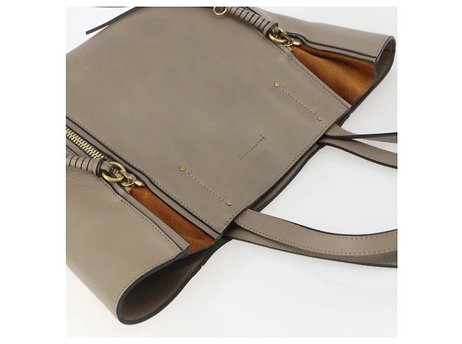 Chloé Borsa Tote in Pelle Beige Oro Auth am10289 D'oro - vista 6