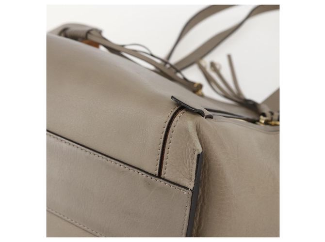 Chloé Borsa Tote in Pelle Beige Oro Auth am10289 D'oro - vista 9