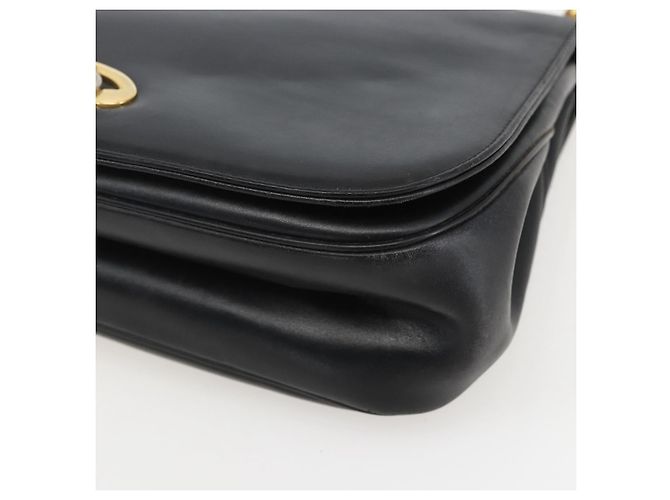 Borsa a mano in pelle Christian Dior 2 in 1 Nero Oro Auth am10322 D'oro - vista 14